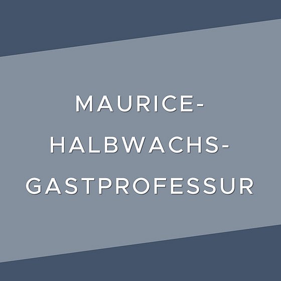 Das Logo des Podcasts zur Maurice Halbwachs Gastprofessur in verschiedenen blau und grau Tönen